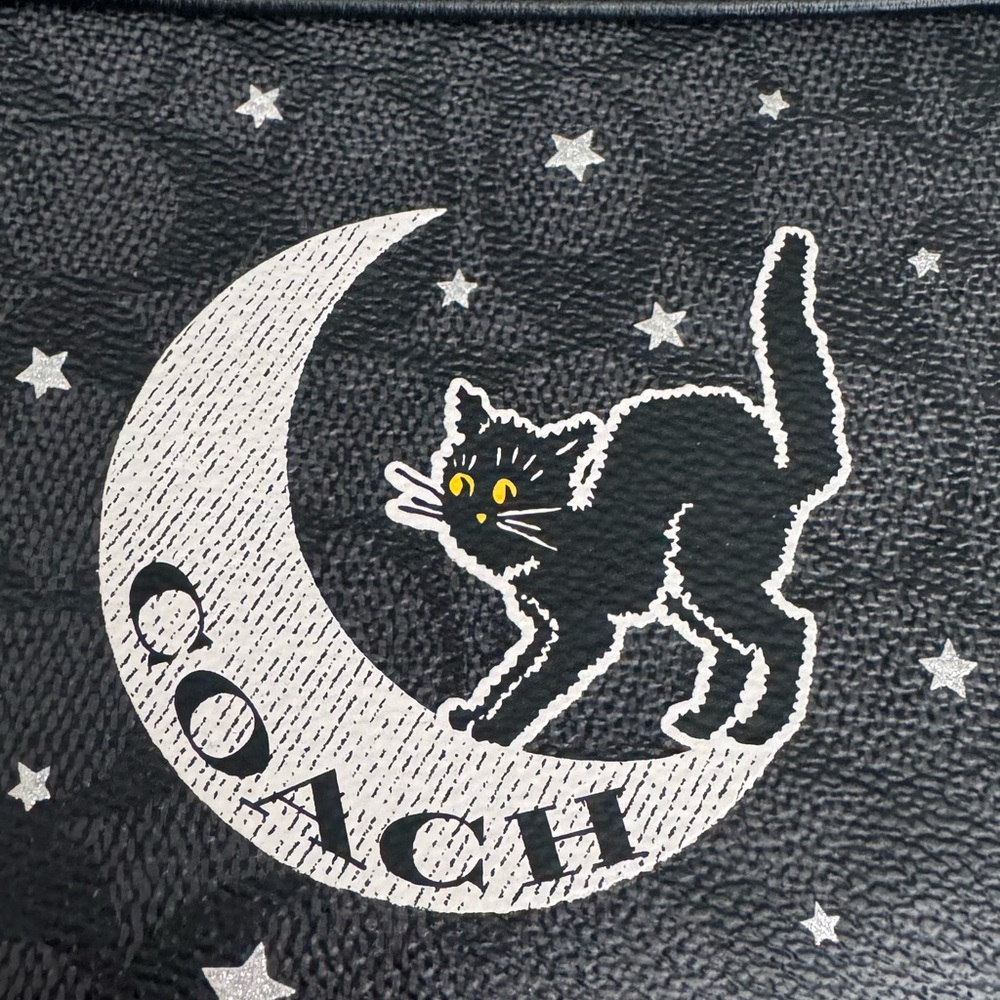Coach Mini Jamie Camera Crossbody Bag Halloween Cat /w Moon - Picture 2 of 13